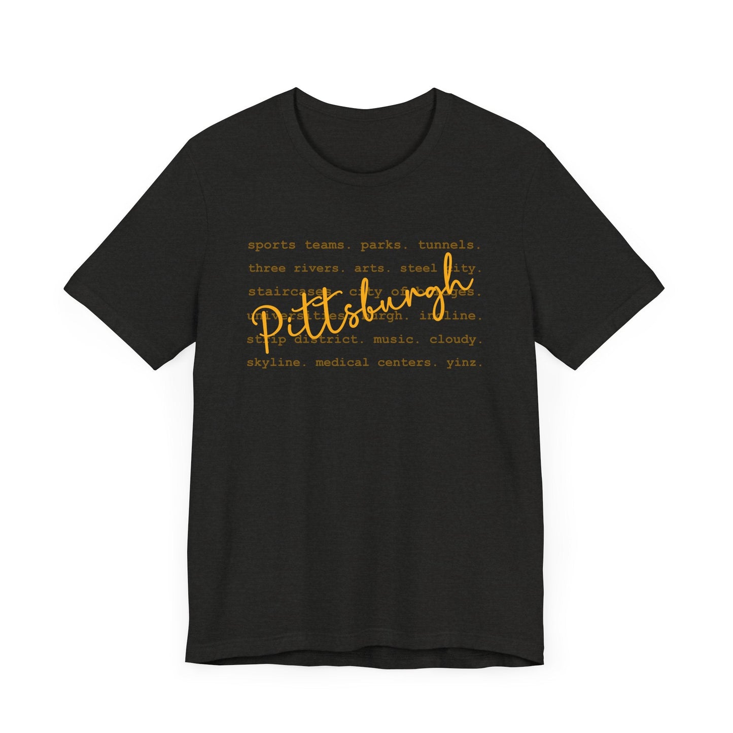 Pittsburgh Typography Word Art Short Sleeve Premium T-Shirt