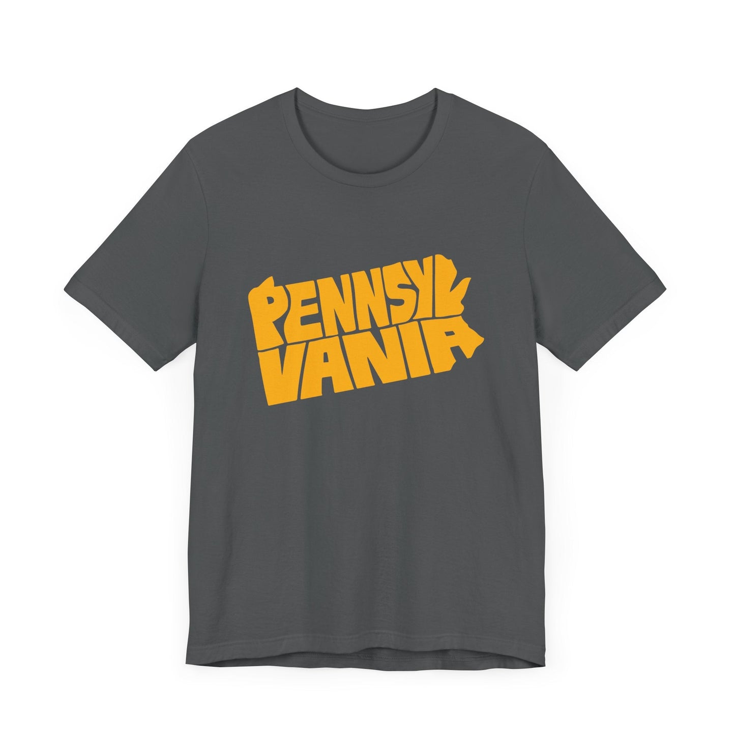 Pennsylvania State Map Typography Wordart Graphic -  Short Sleeve Tee