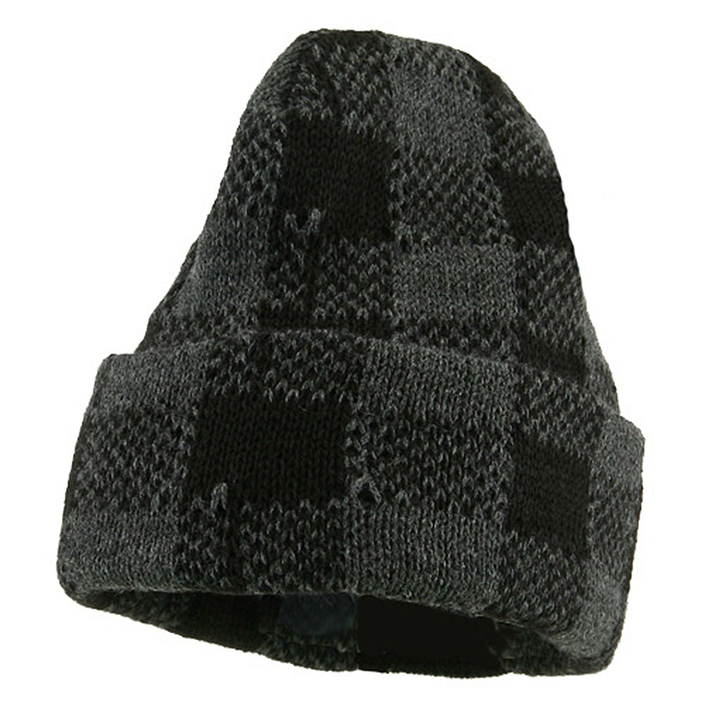 Buffalo Plaid Cuff Beanie Hat