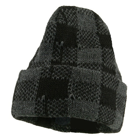 Buffalo Plaid Cuff Beanie Hat