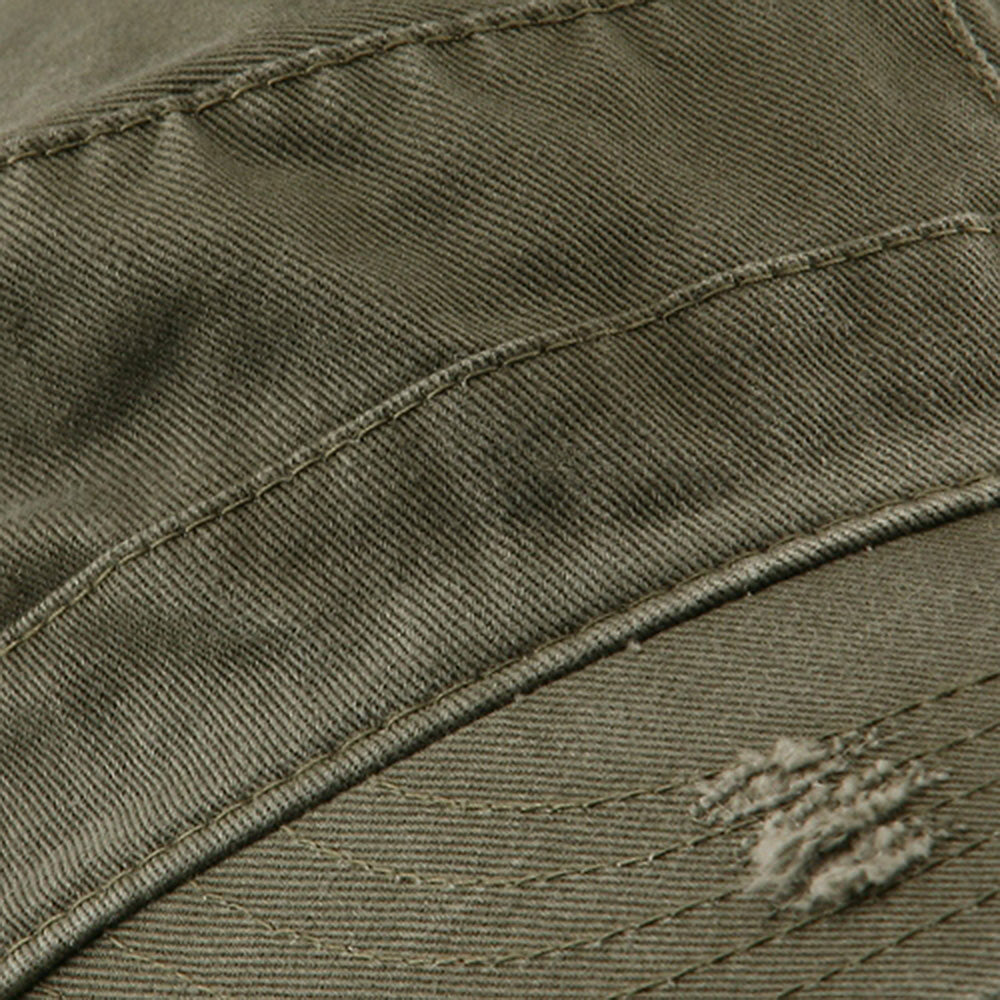 Enzyme Frayed Solid Army Caps