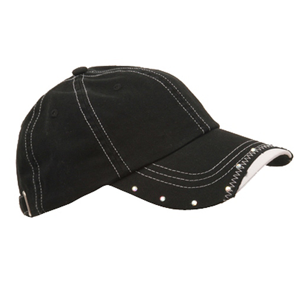 Rhinestone Washed Cotton Cap