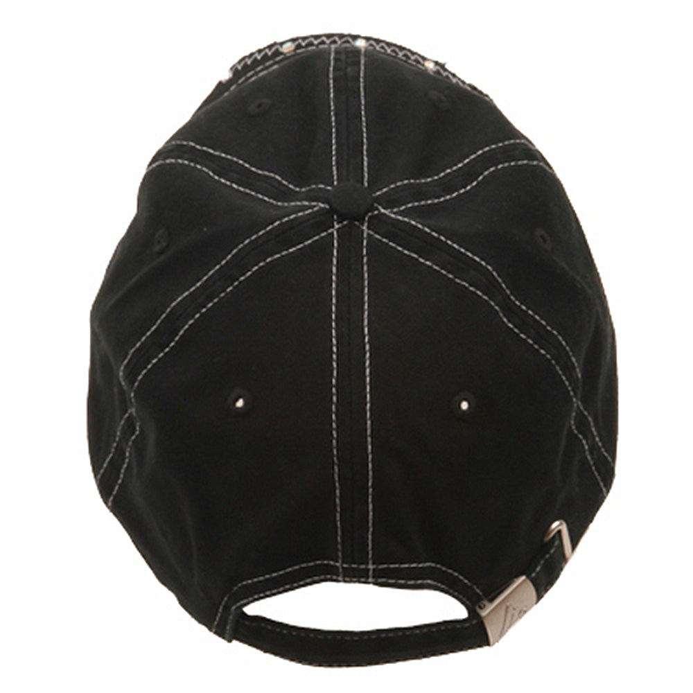 Rhinestone Washed Cotton Cap