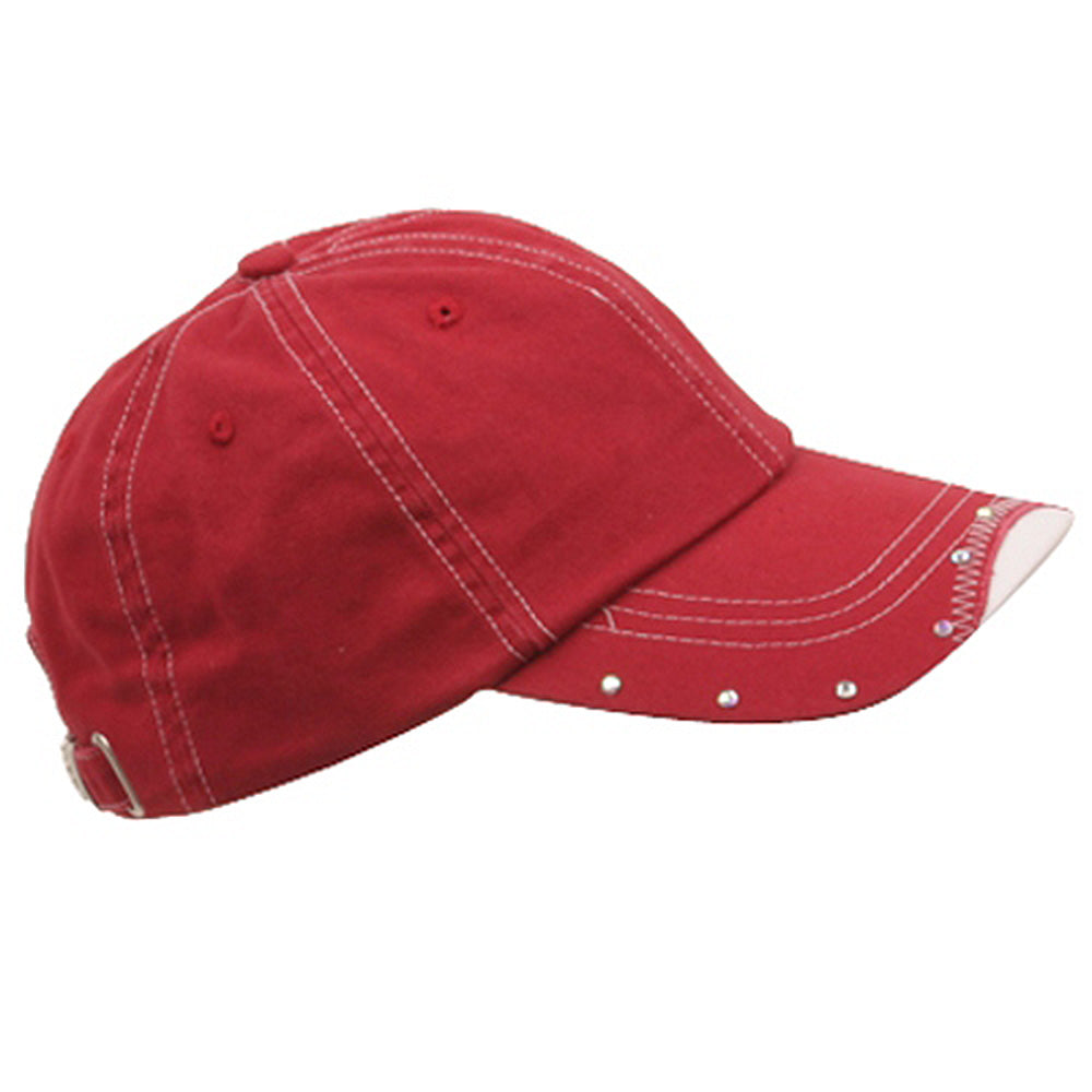 Rhinestone Washed Cotton Cap