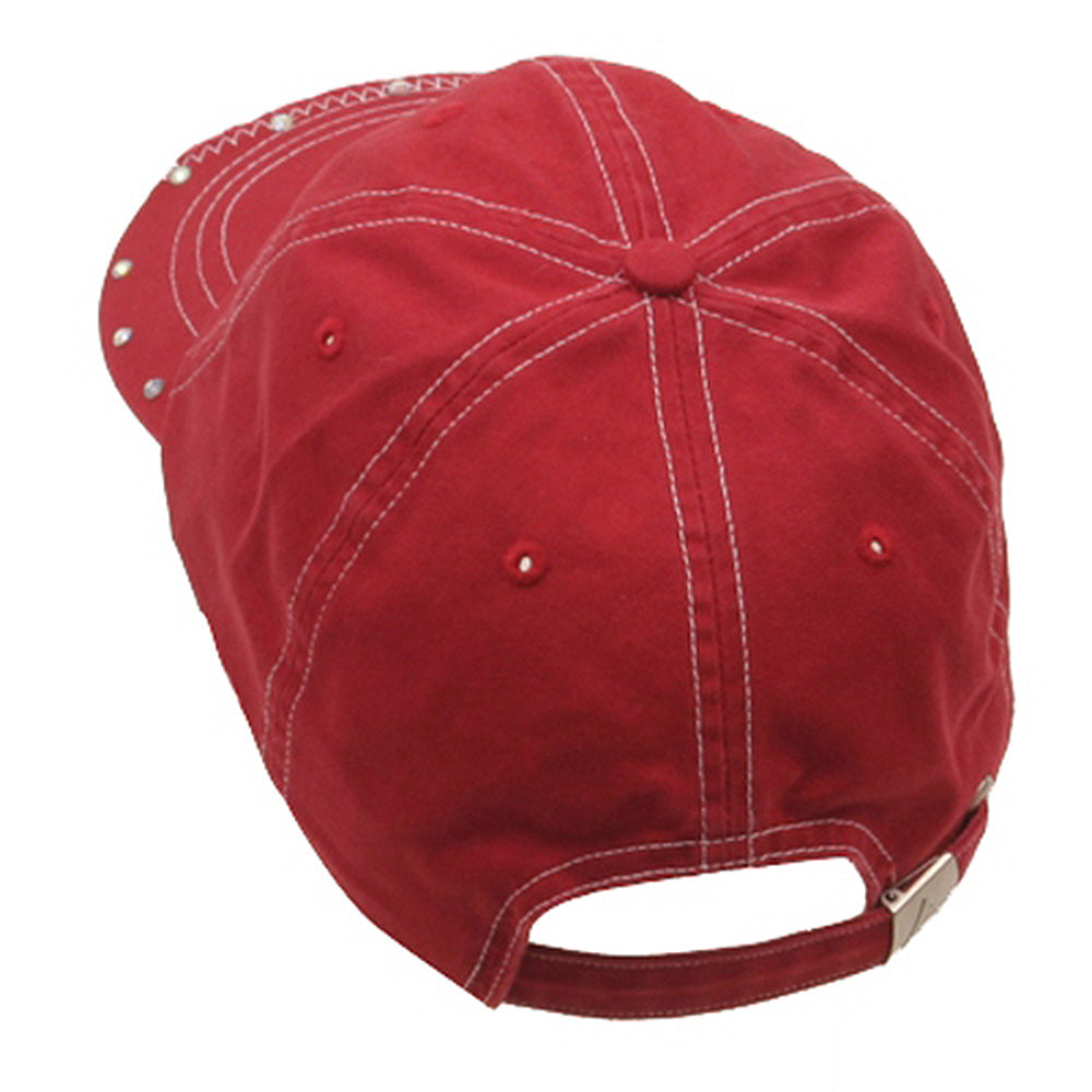 Rhinestone Washed Cotton Cap