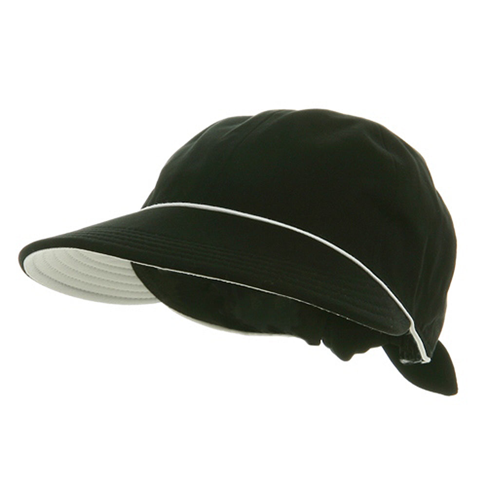 Piping Decoration Ladies Canvas Cap