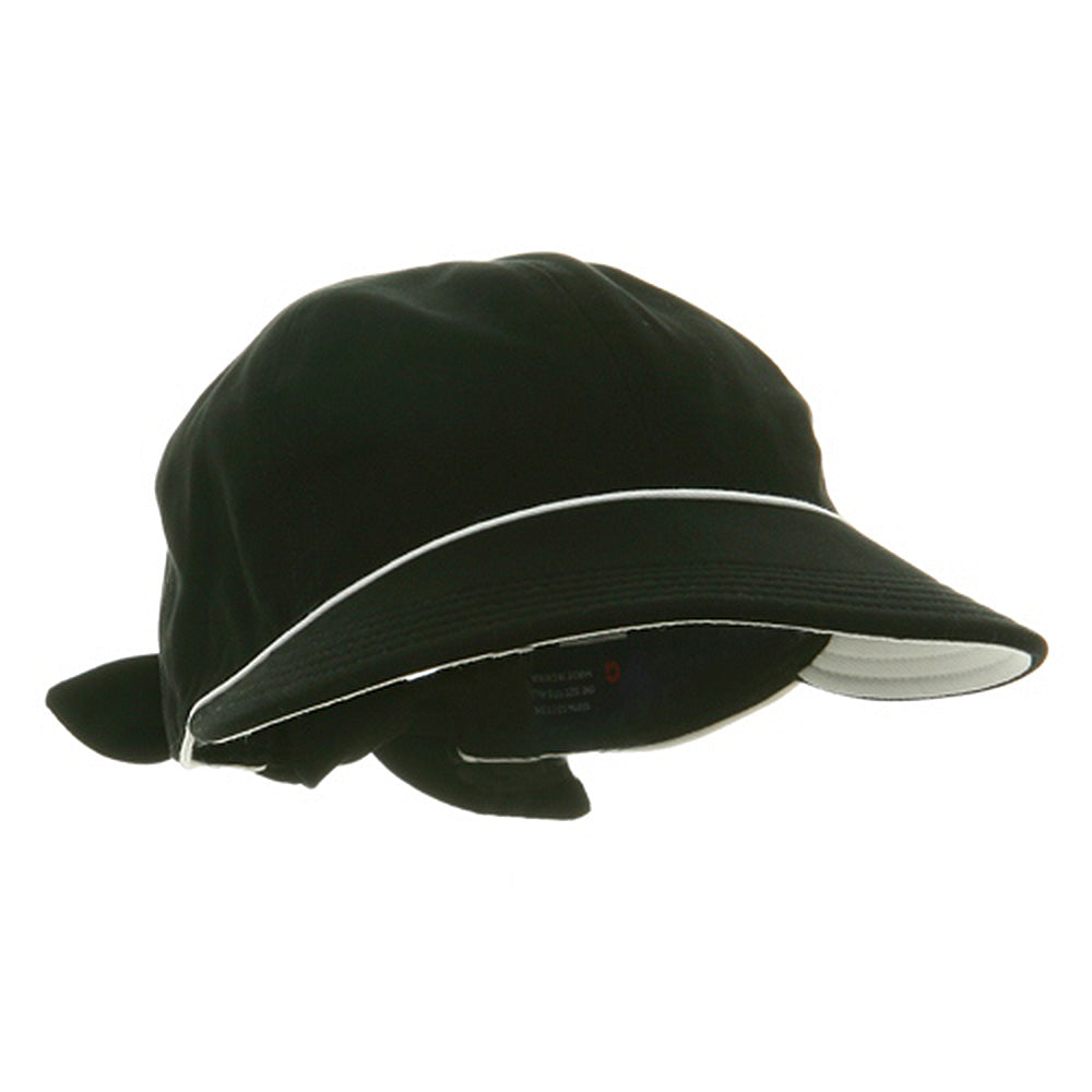 Piping Decoration Ladies Canvas Cap