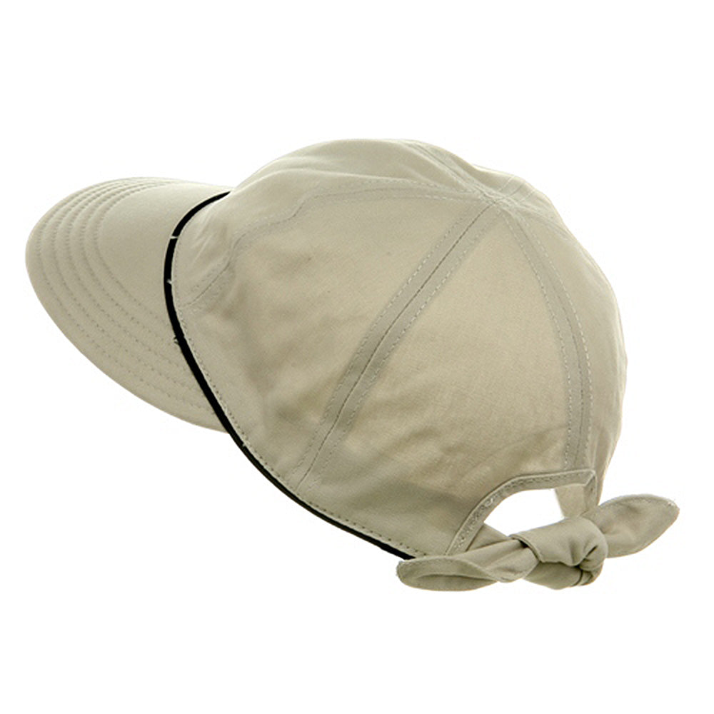 Piping Decoration Ladies Canvas Cap