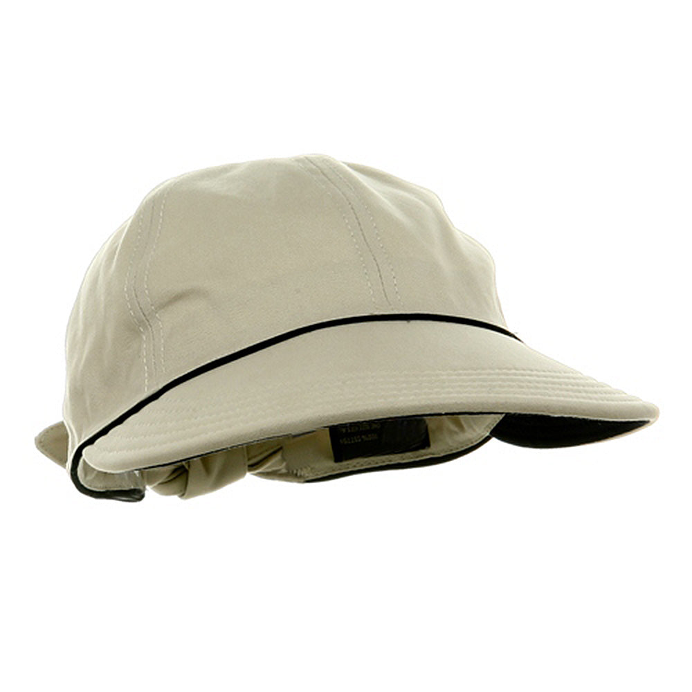 Piping Decoration Ladies Canvas Cap