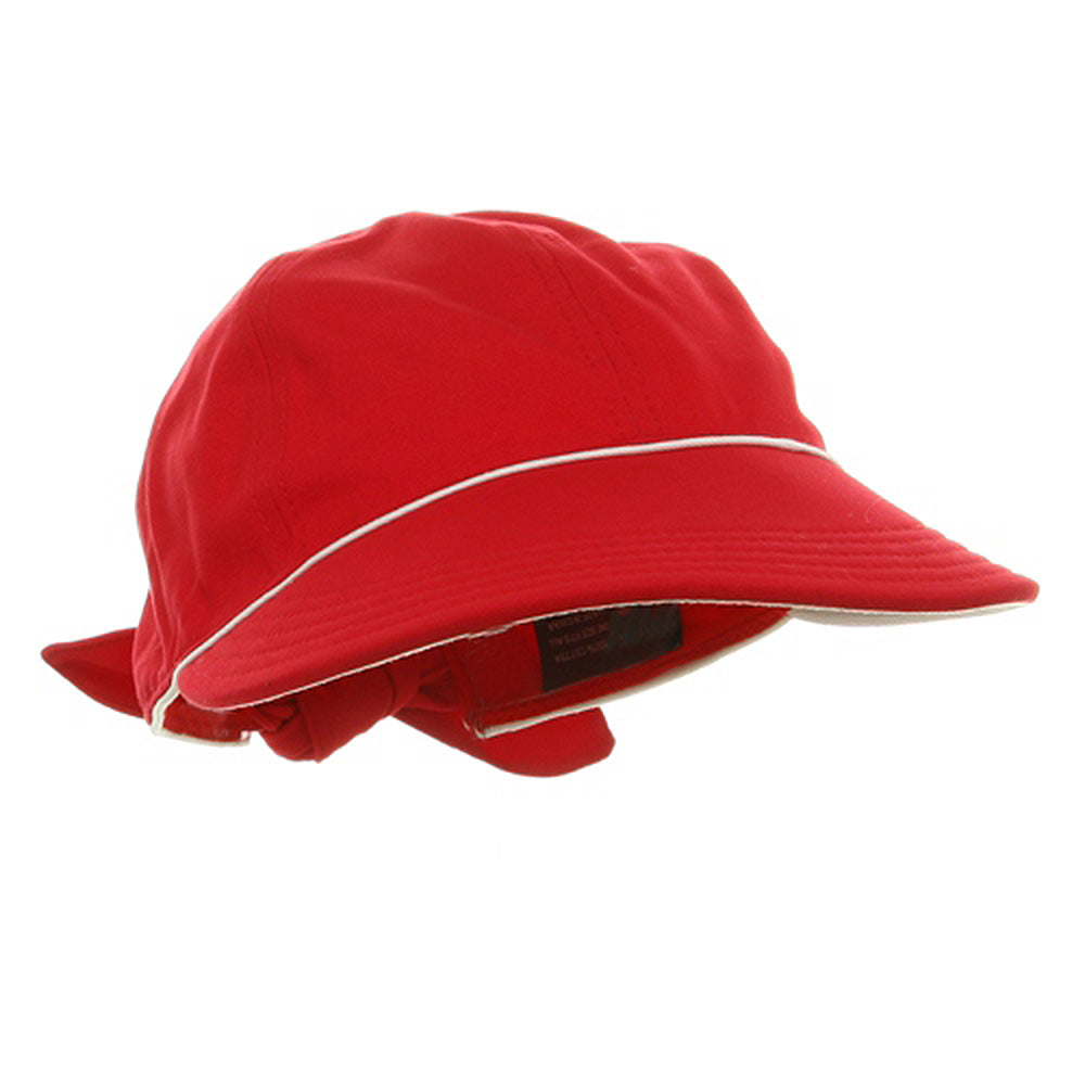 Piping Decoration Ladies Canvas Cap