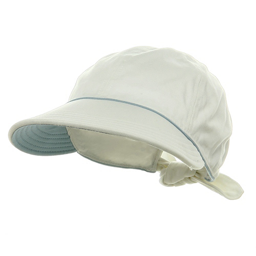 Piping Decoration Ladies Canvas Cap