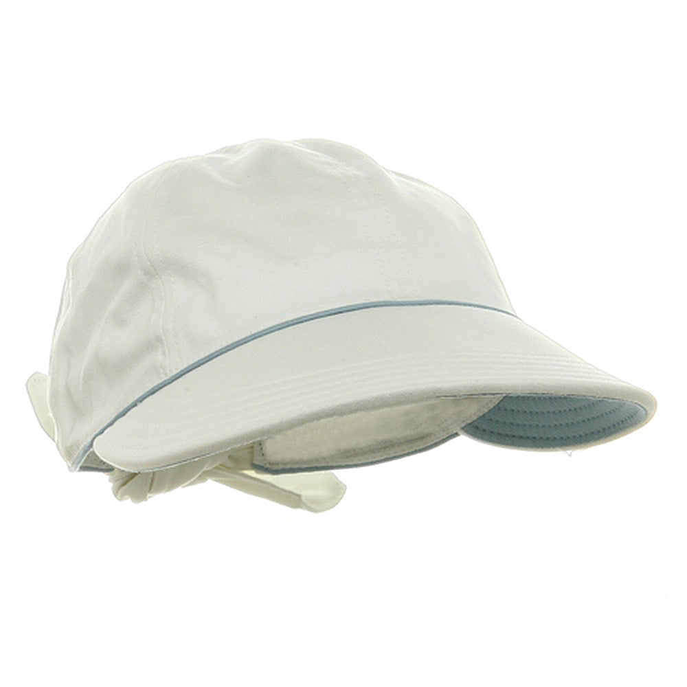 Piping Decoration Ladies Canvas Cap