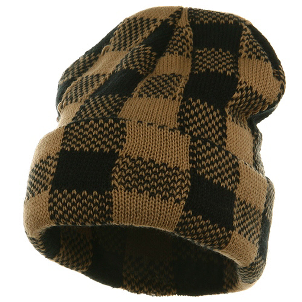 Buffalo Plaid Cuff Beanie Hat