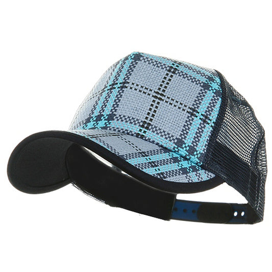 Plaid Straw Trucker Caps