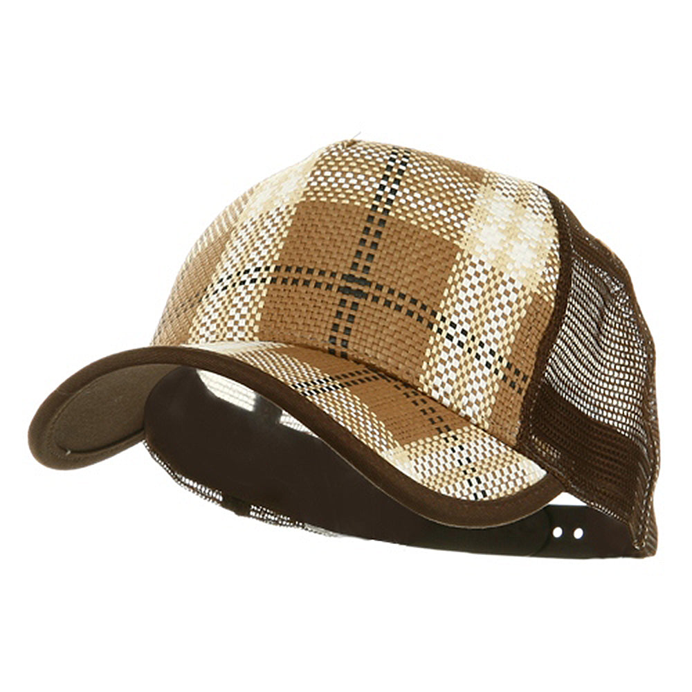 Plaid Straw Trucker Caps