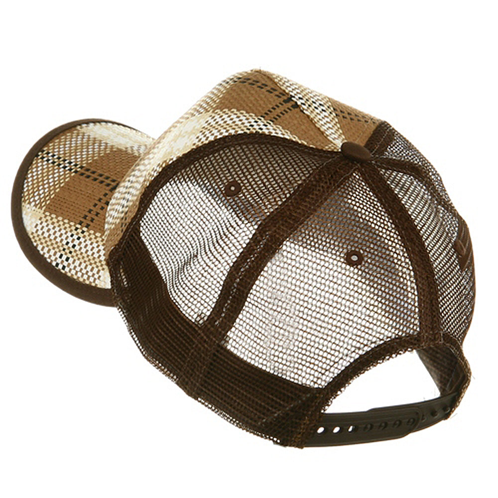 Plaid Straw Trucker Caps