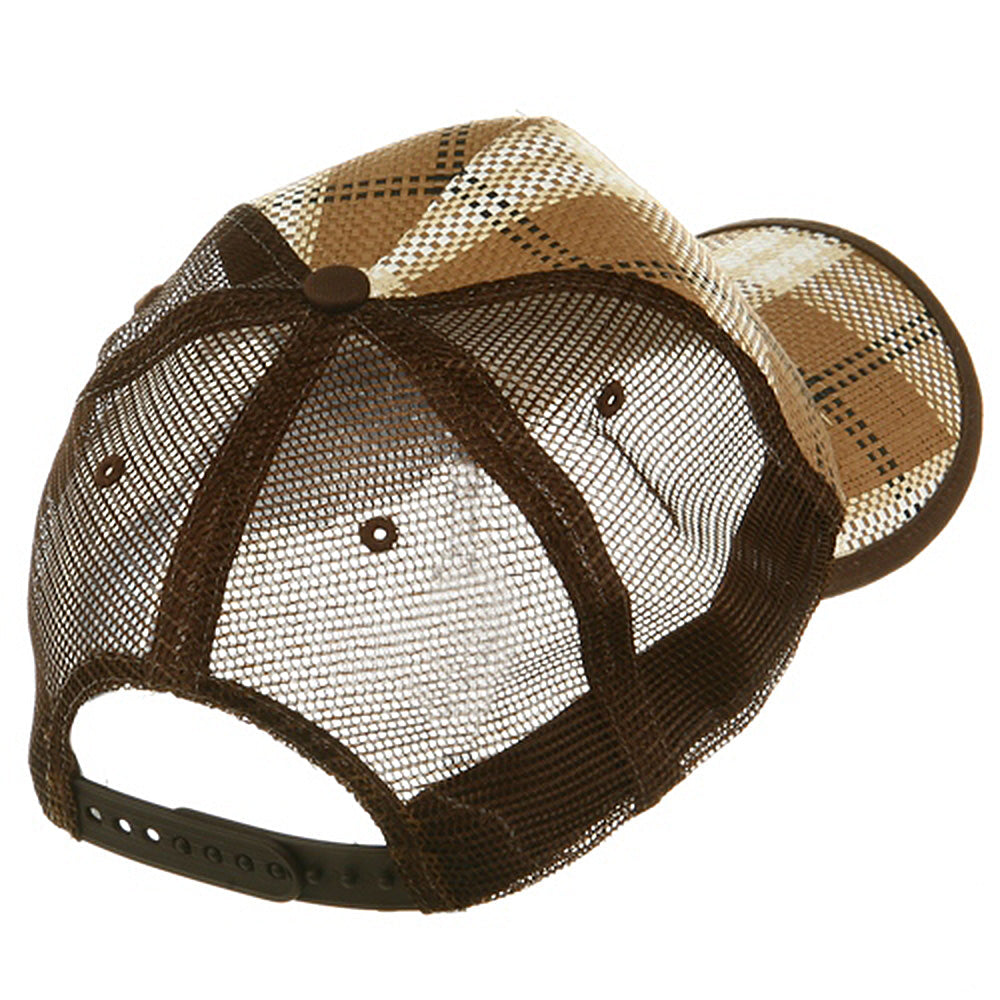 Plaid Straw Trucker Caps