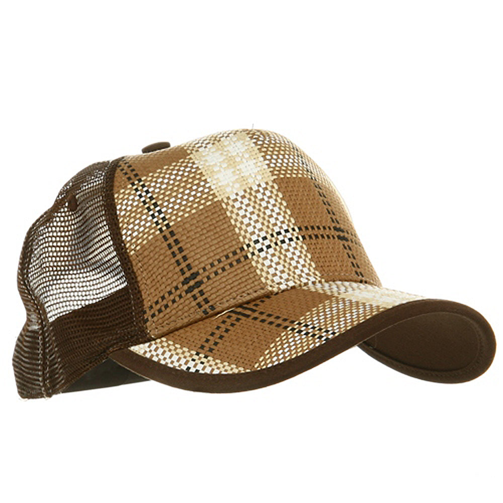 Plaid Straw Trucker Caps
