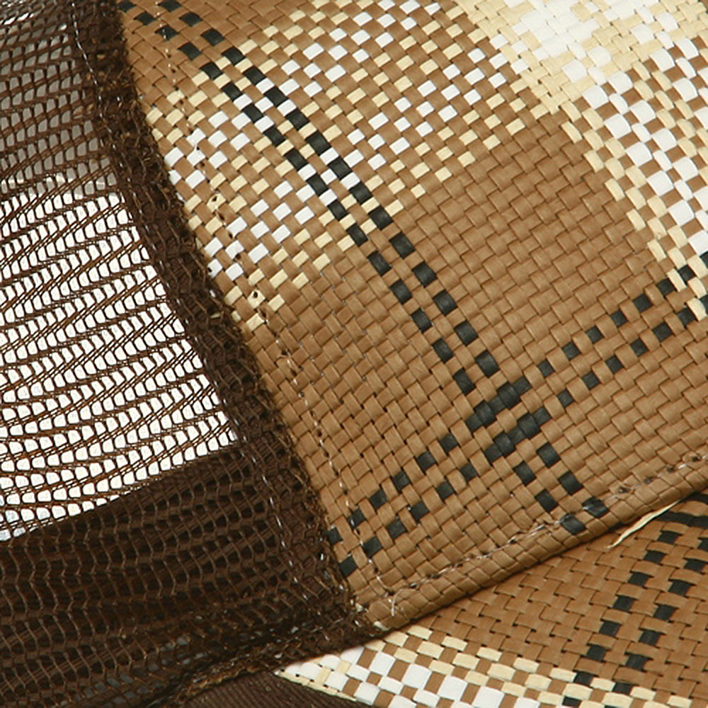 Plaid Straw Trucker Caps
