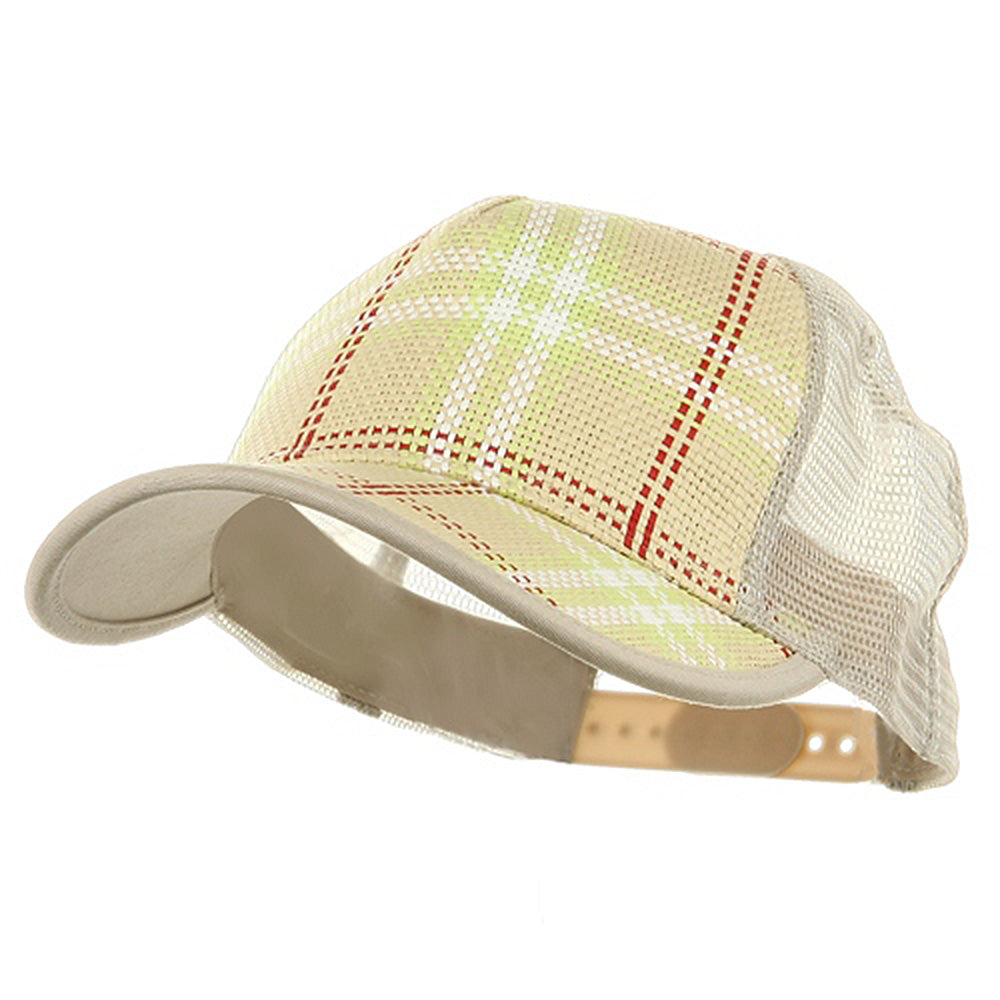 Plaid Straw Trucker Caps