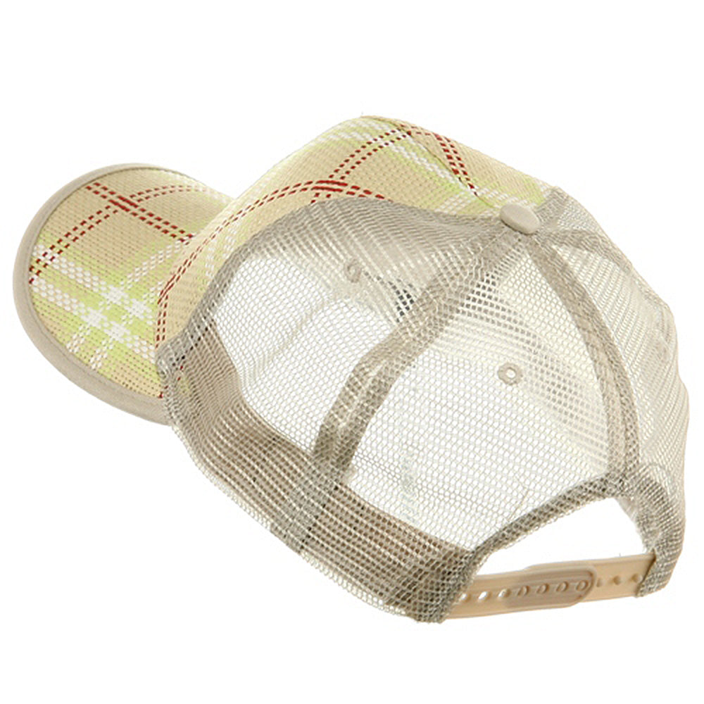 Plaid Straw Trucker Caps