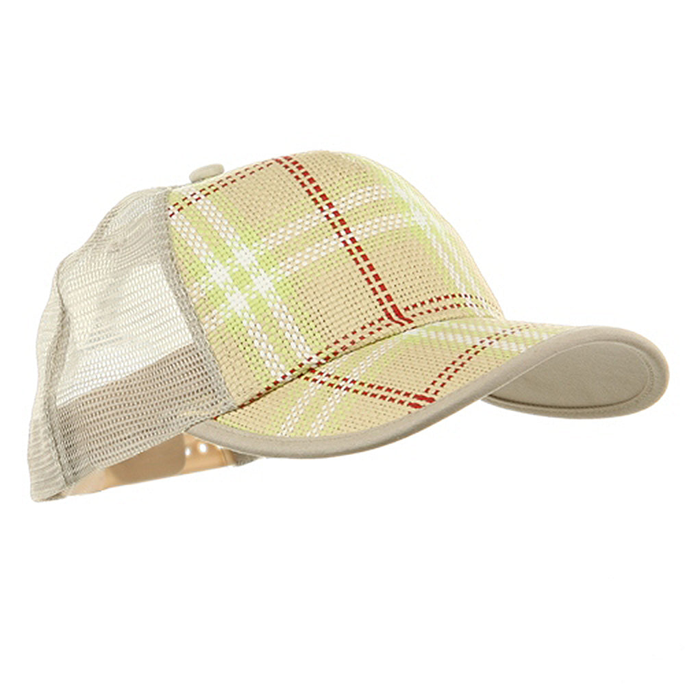 Plaid Straw Trucker Caps