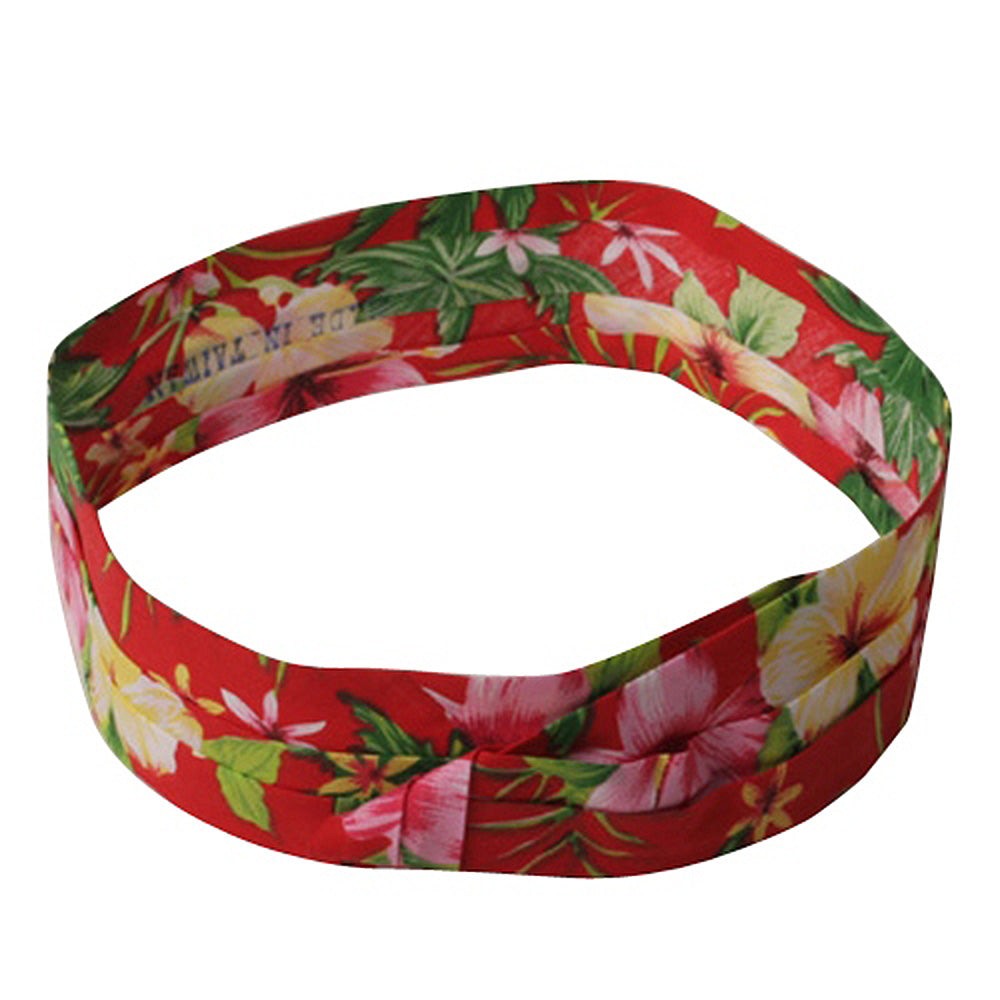 Pleated Palm Tree And Flower Hat band