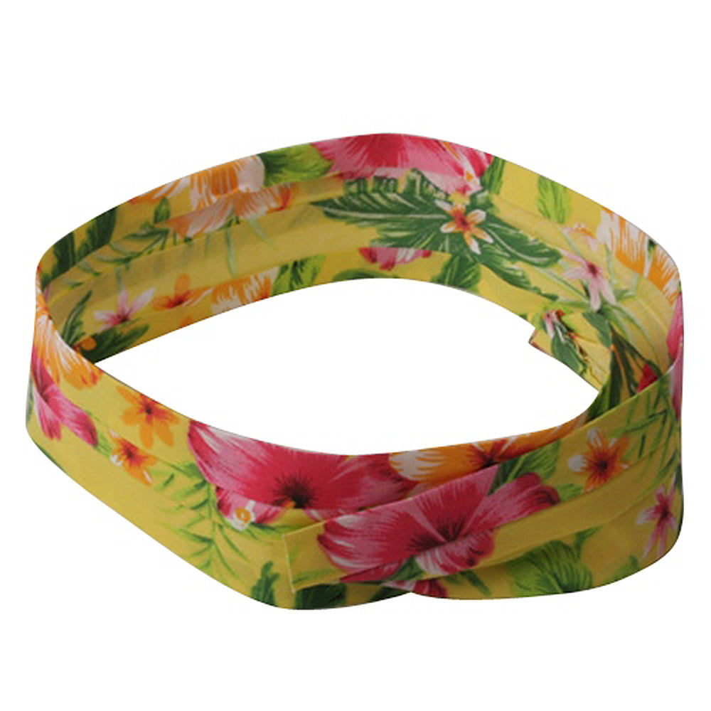Pleated Palm Tree And Flower Hat band