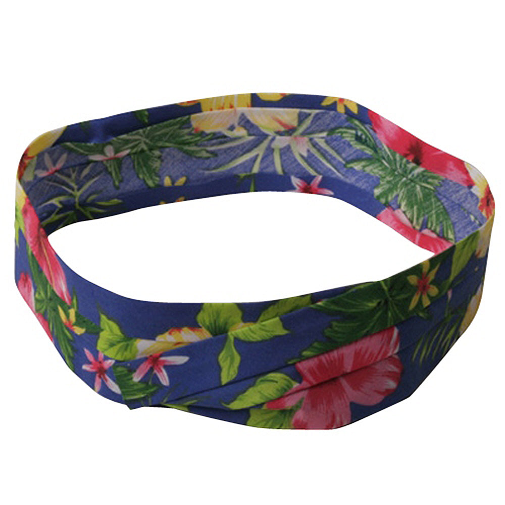 Pleated Palm Tree And Flower Hat band