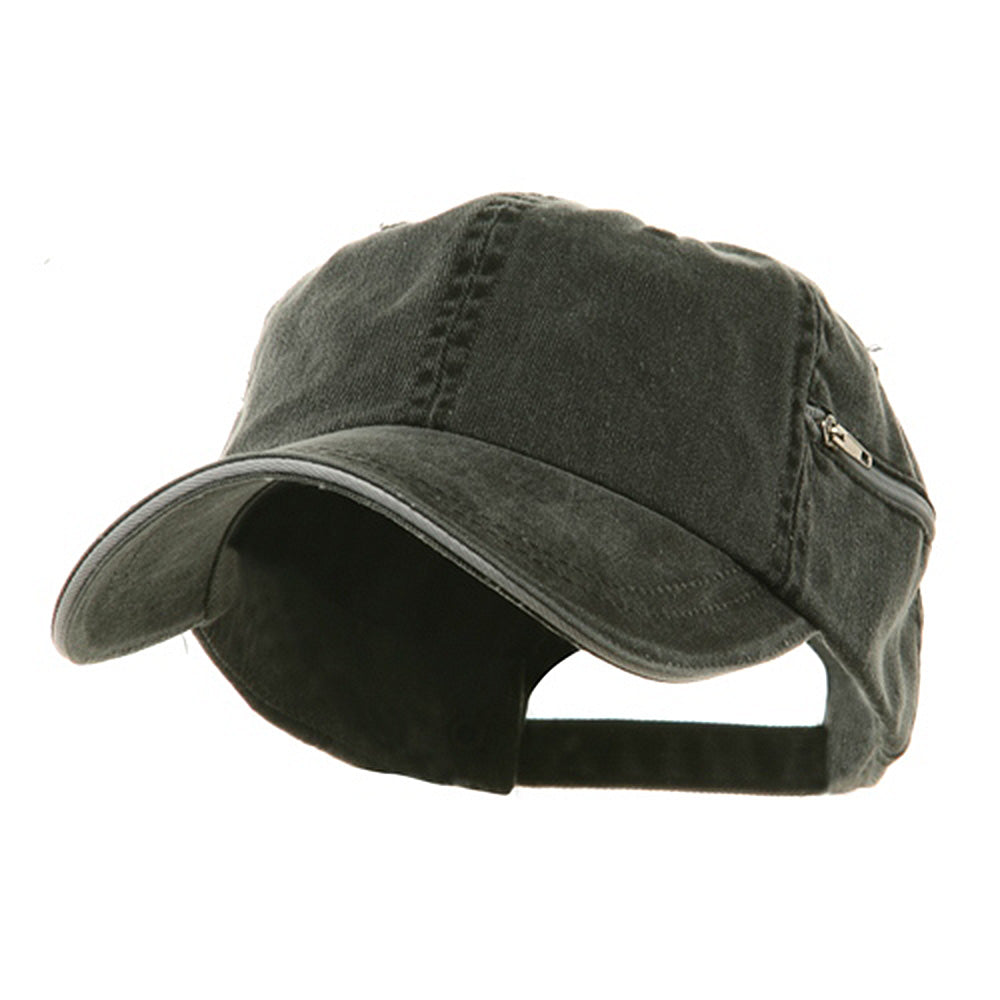 Low Profile Washed Side Zipper Pocket Cap