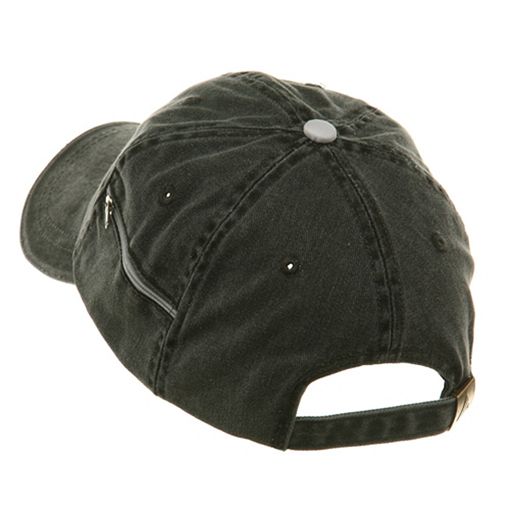 Low Profile Washed Side Zipper Pocket Cap