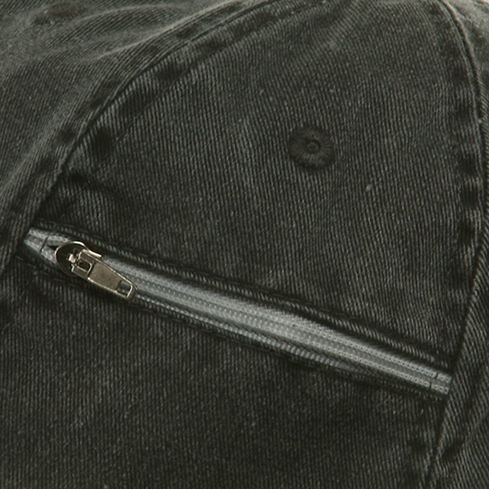 Low Profile Washed Side Zipper Pocket Cap