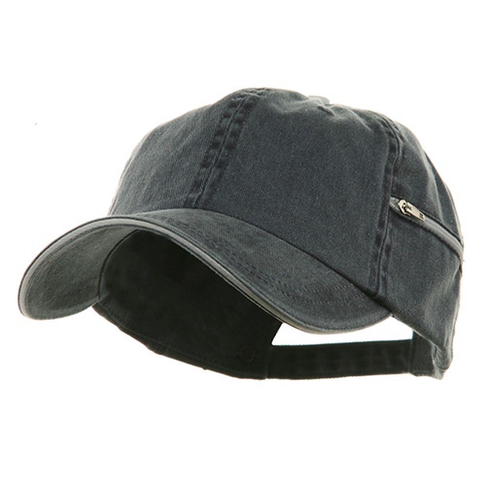 Low Profile Washed Side Zipper Pocket Cap