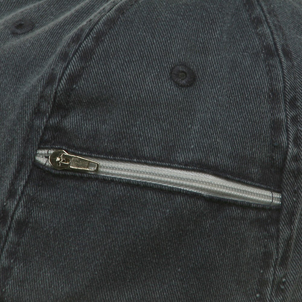 Low Profile Washed Side Zipper Pocket Cap