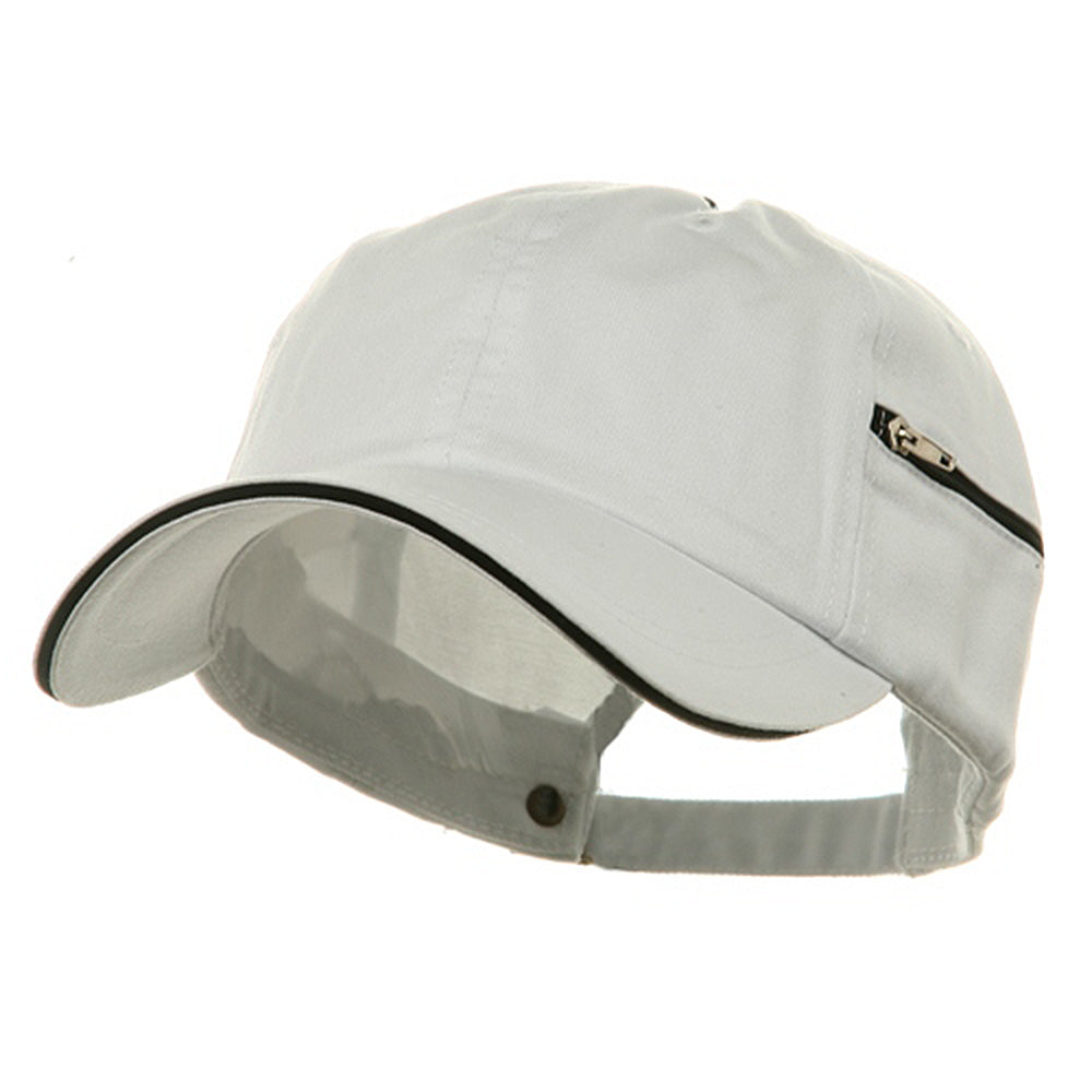 Low Profile Washed Side Zipper Pocket Cap
