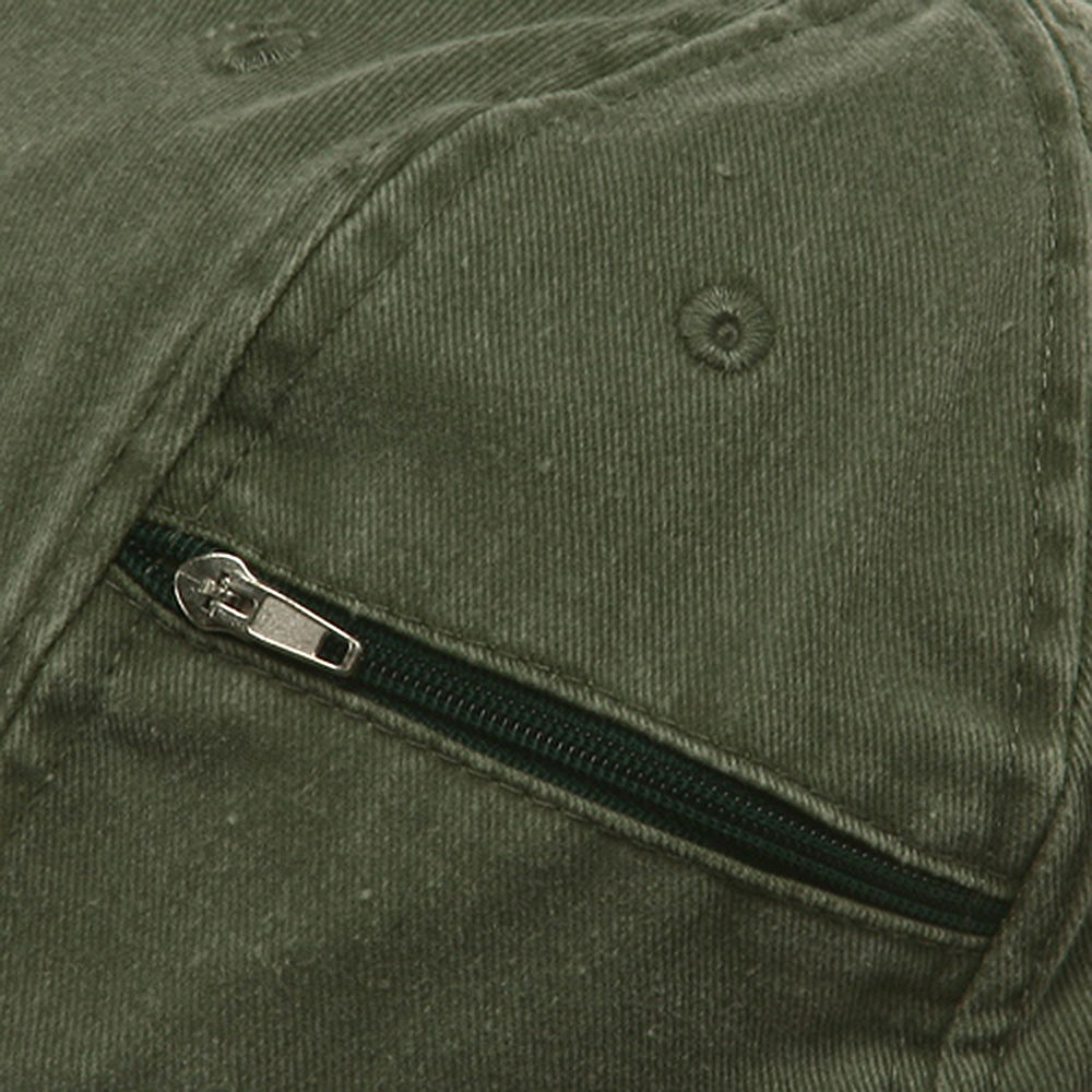 Low Profile Washed Side Zipper Pocket Cap