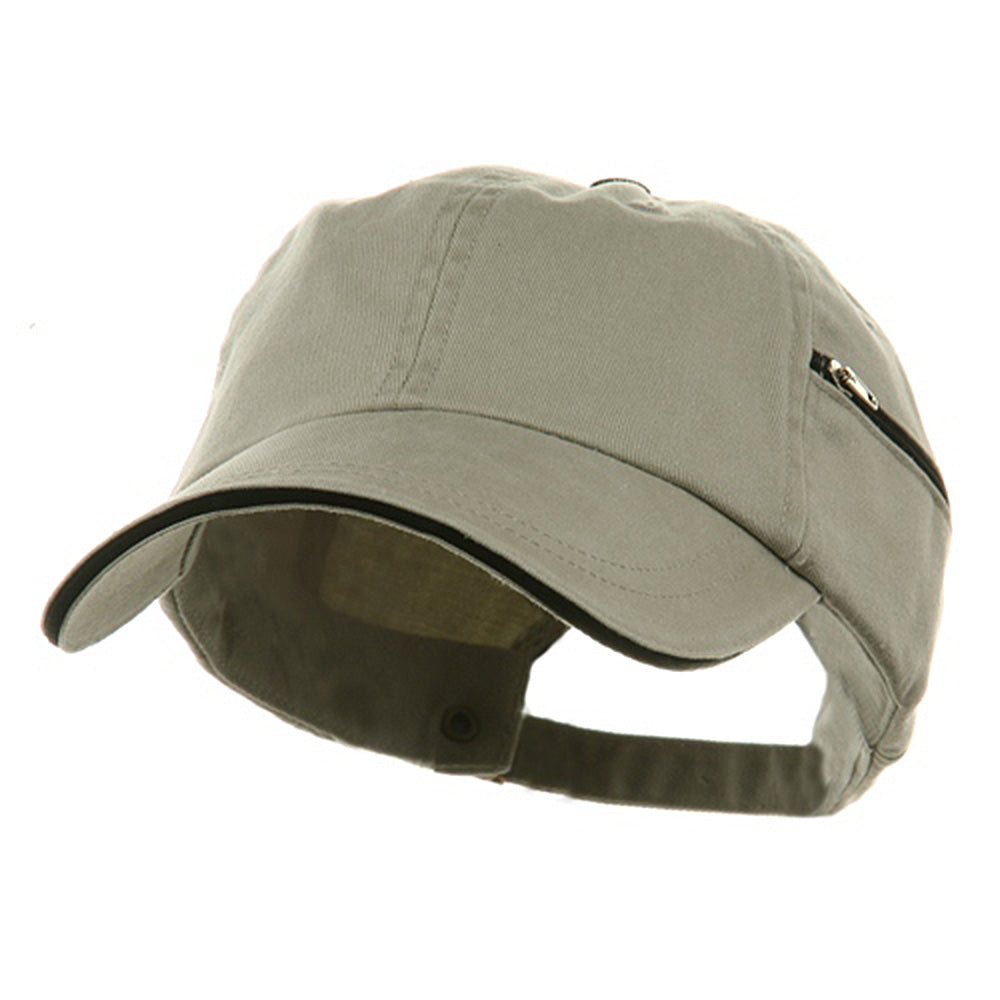 Low Profile Washed Side Zipper Pocket Cap