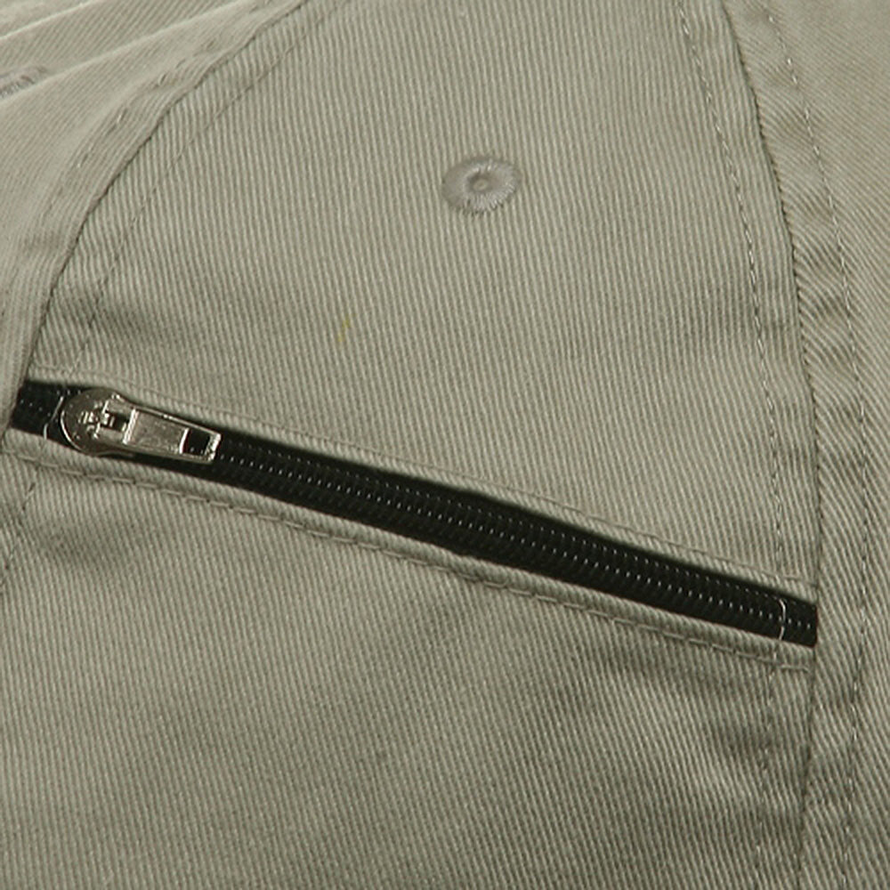 Low Profile Washed Side Zipper Pocket Cap