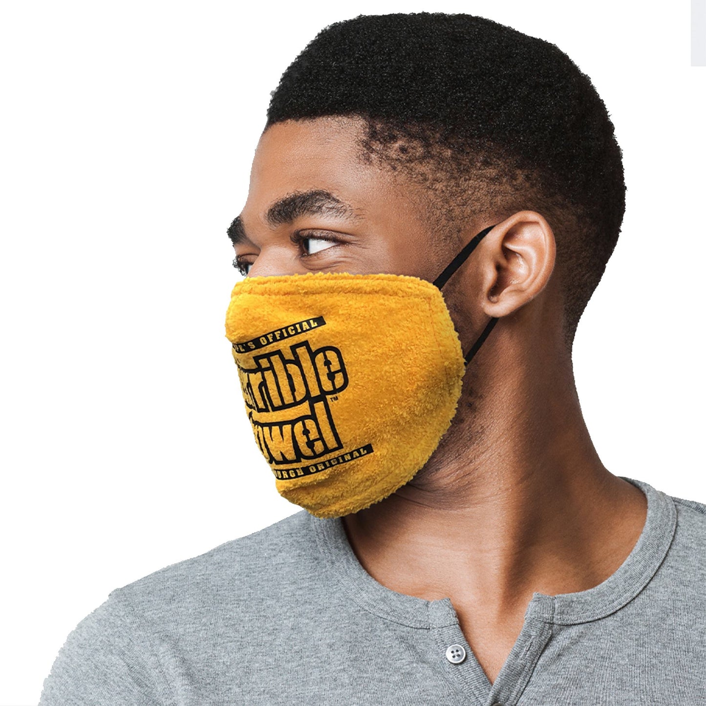 Steelers Terrible Towel Mask – Official NFL Fan Mask | Adjustable Strap Face Cover