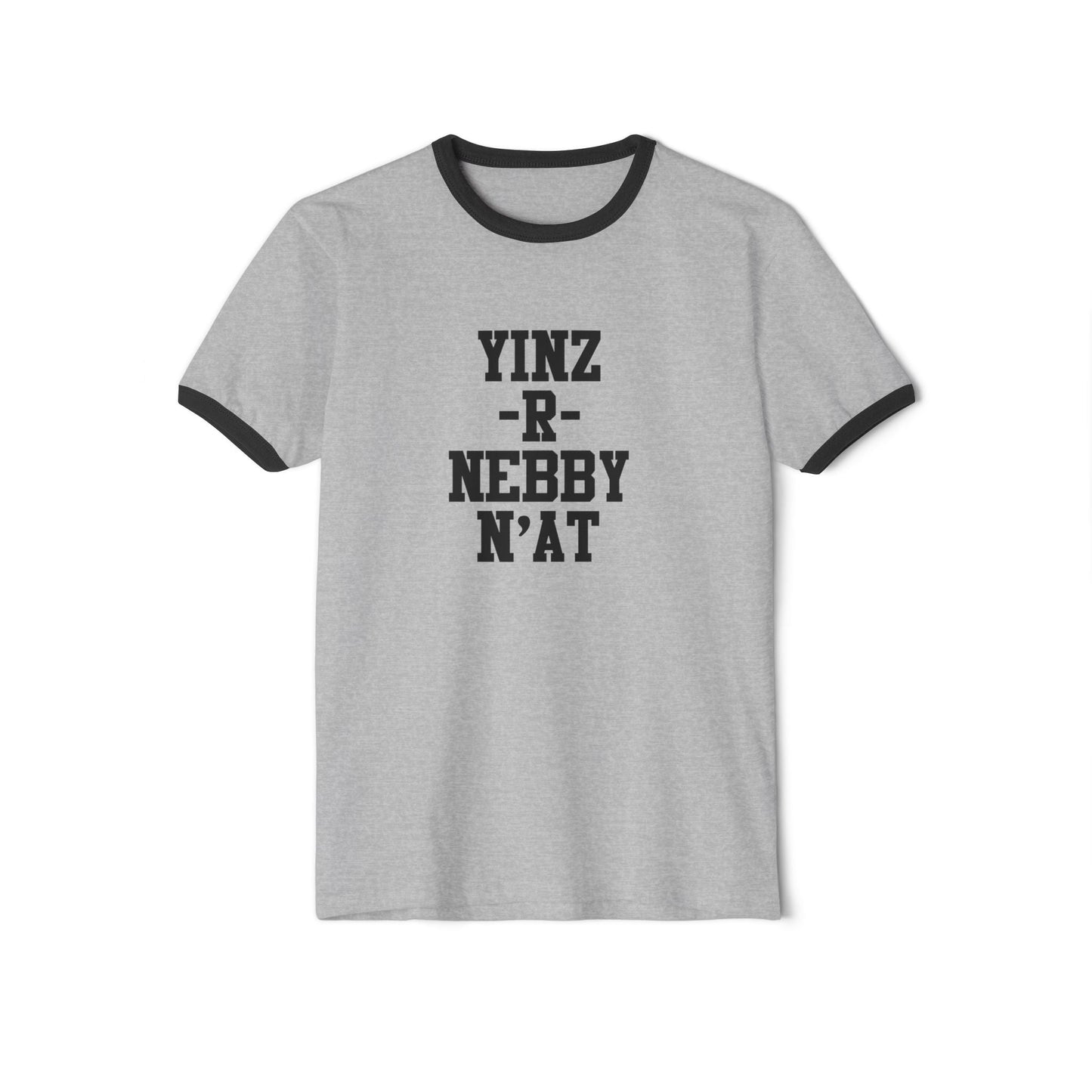 Pittsburgh Ringer T-Shirt - Yinz R Nebby, N'at Classic Fit Cotton Tee