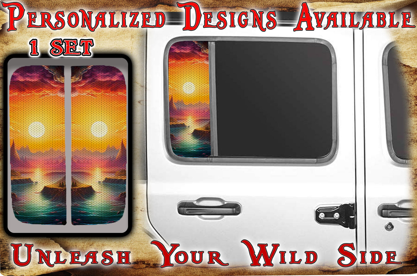 Side door window decal sunrise 125