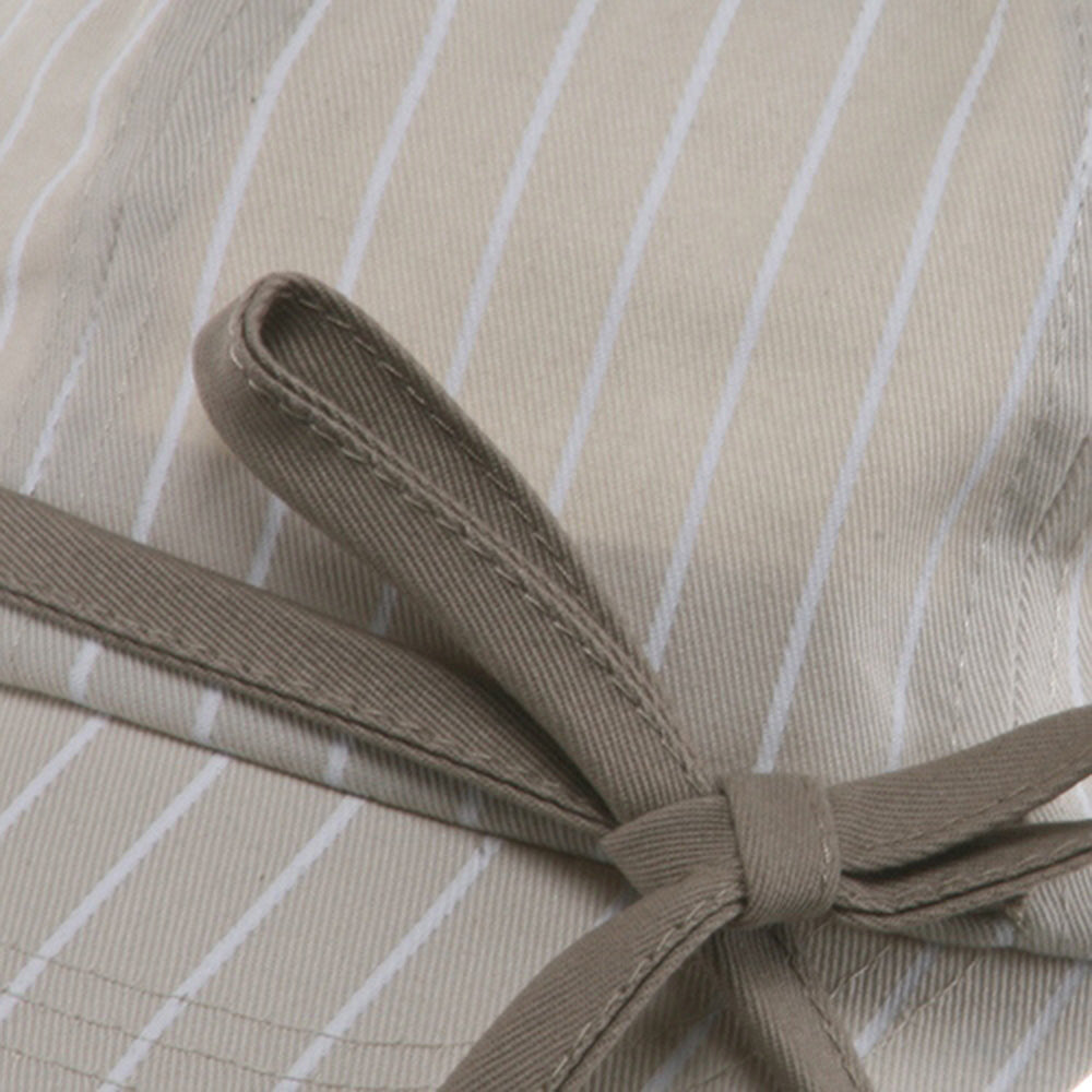 Ladies White Stripe 6 Panel Newsboy Hat