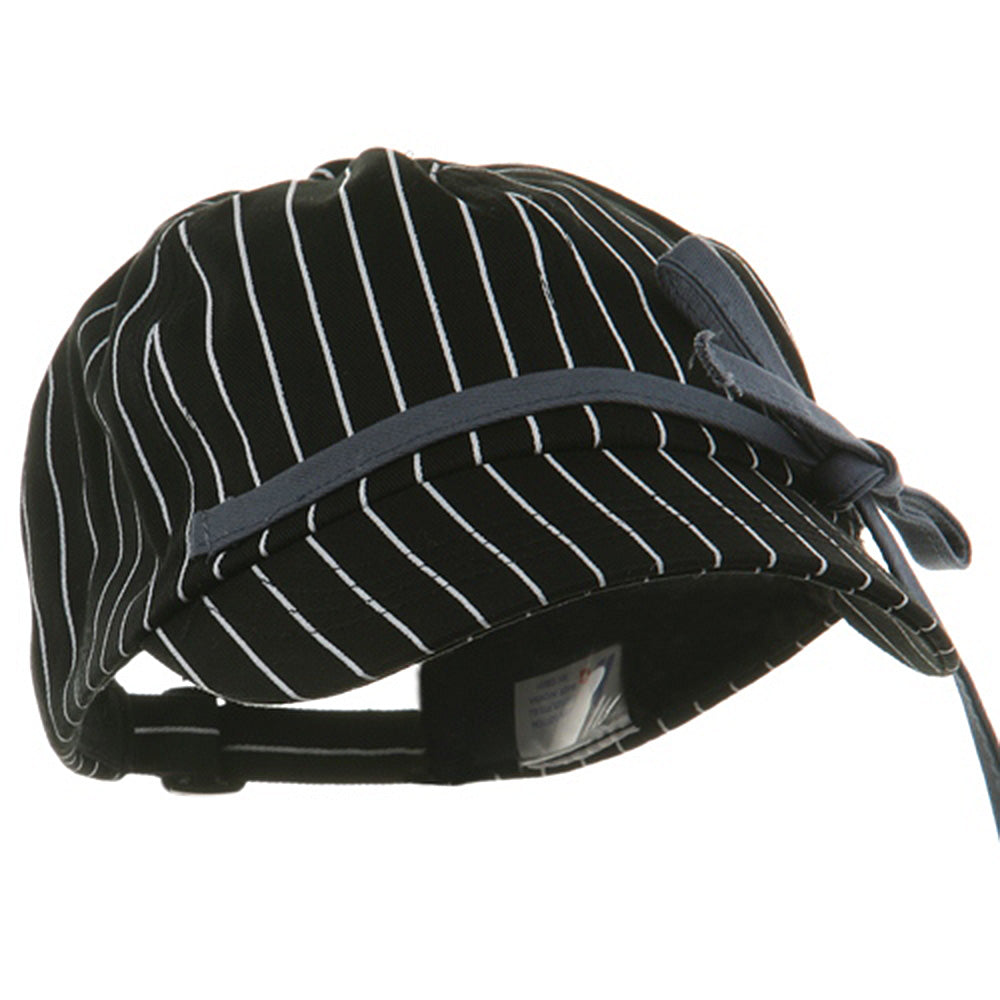 Ladies White Stripe 6 Panel Newsboy Hat