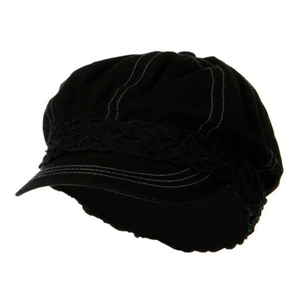 Ladies Brushed Canvas Newsboy Hat