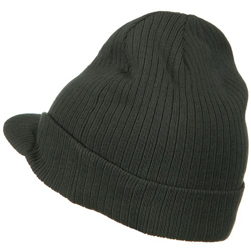 Big Knit Ribbed Beanie with Visor