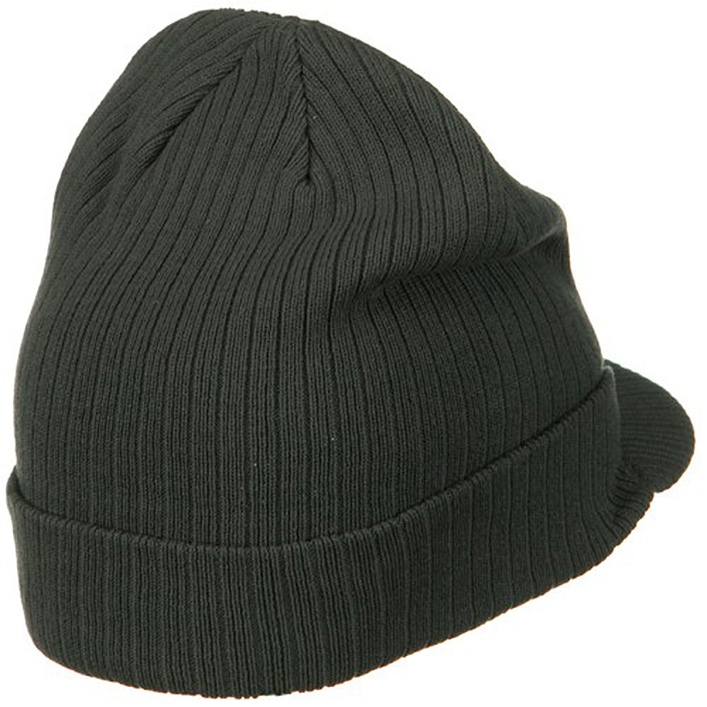 Big Knit Ribbed Beanie with Visor