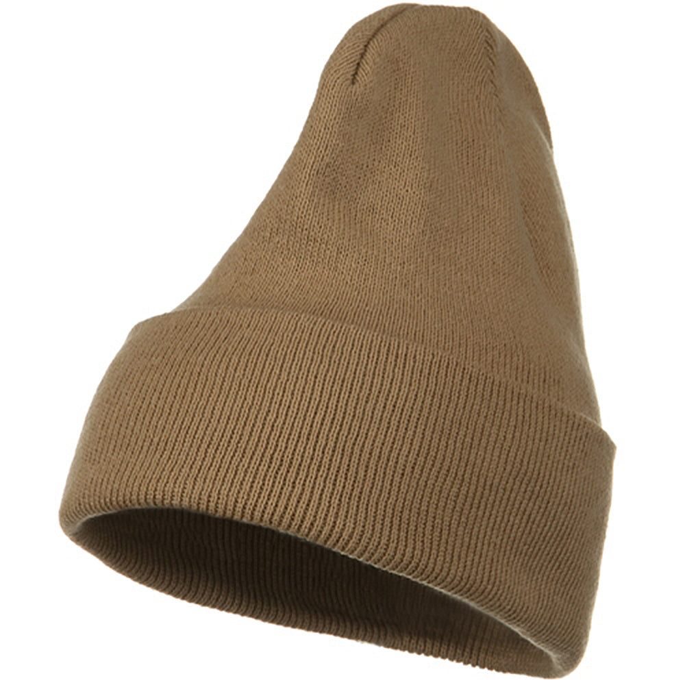 Big Stretch Plain Cuff Long Beanie