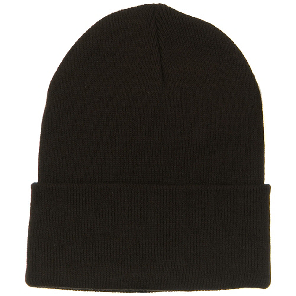 Big Stretch Plain Cuff Long Beanie