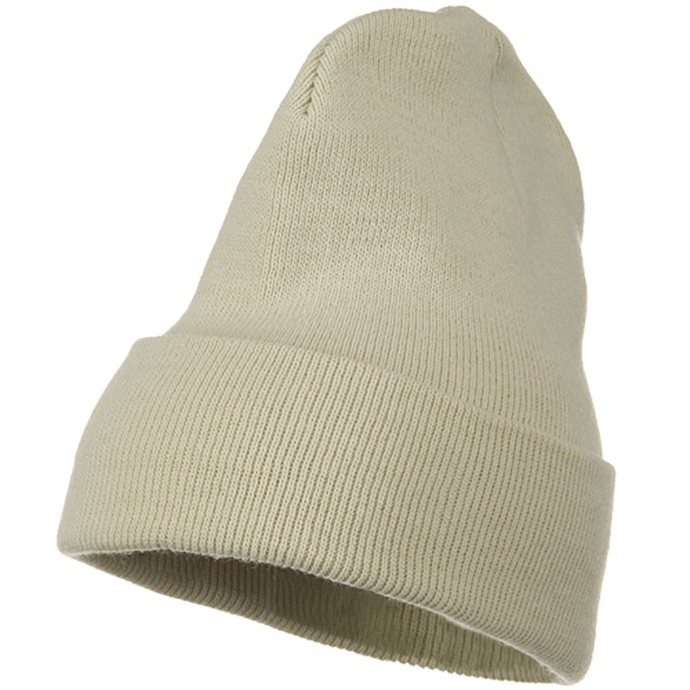 Big Stretch Plain Cuff Long Beanie