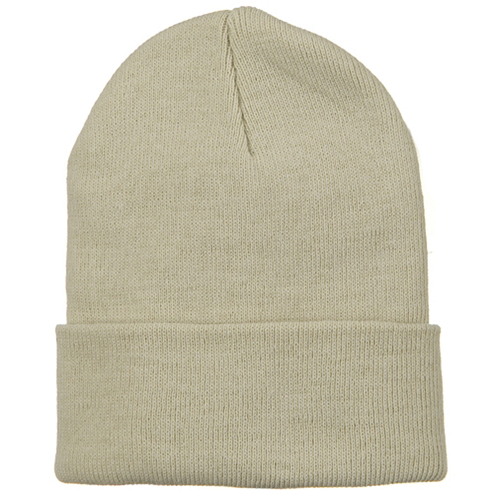 Big Stretch Plain Cuff Long Beanie